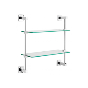 Tablette double en verre Ward
