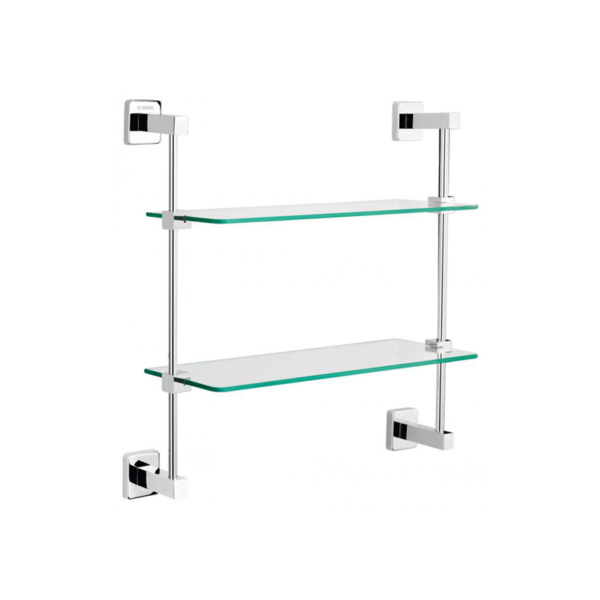 Tablette double en verre Ward